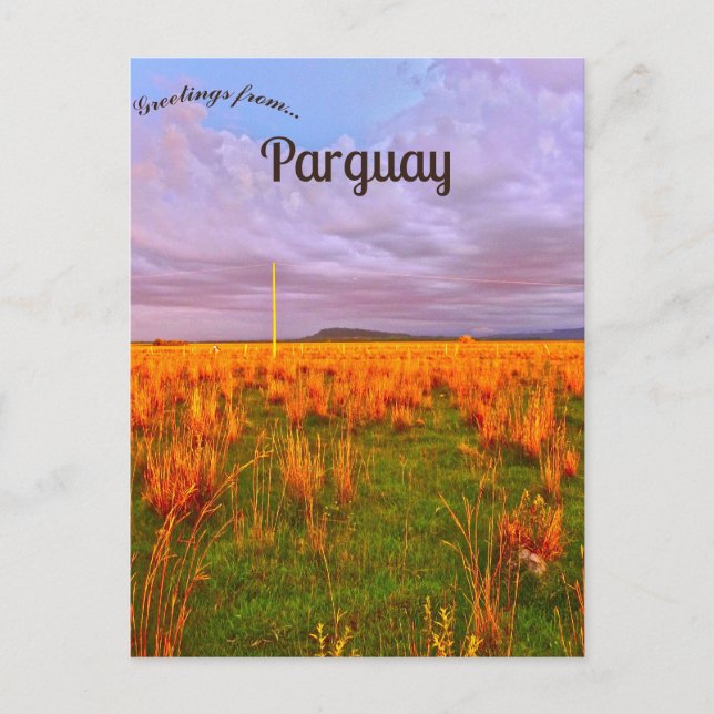 Postal Puesta de sol cerca de Itape Paraguay (Anverso)
