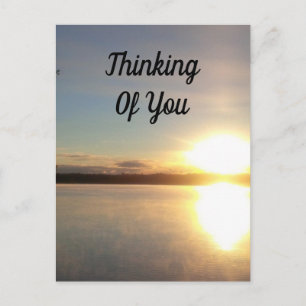 Postal Puesta de sol con luz brillante pensando en ti
