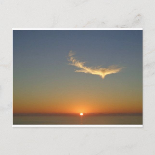 Postal puesta de sol de ángel (Anverso)
