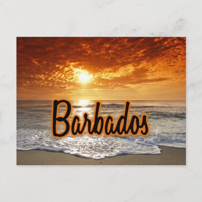 Postal Puesta de sol de Barbados (Anverso)