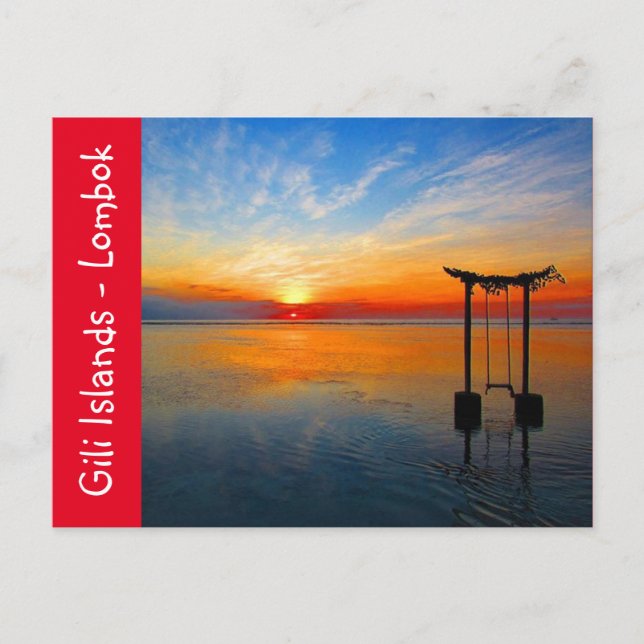 Postal puesta de sol de gili lombok (Anverso)