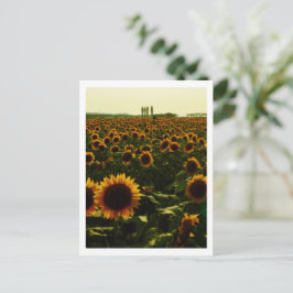 Postal Puesta de sol de girasoles, Ciudad Sakura, Japón