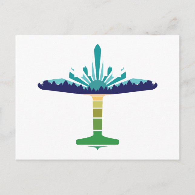 Postal puesta de sol de la línea aérea dc 6 (Anverso)