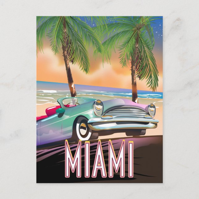 Postal Puesta de sol de Miami (Anverso)
