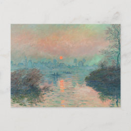 Postal Puesta de sol de Monet en el Sena Impresionismo de