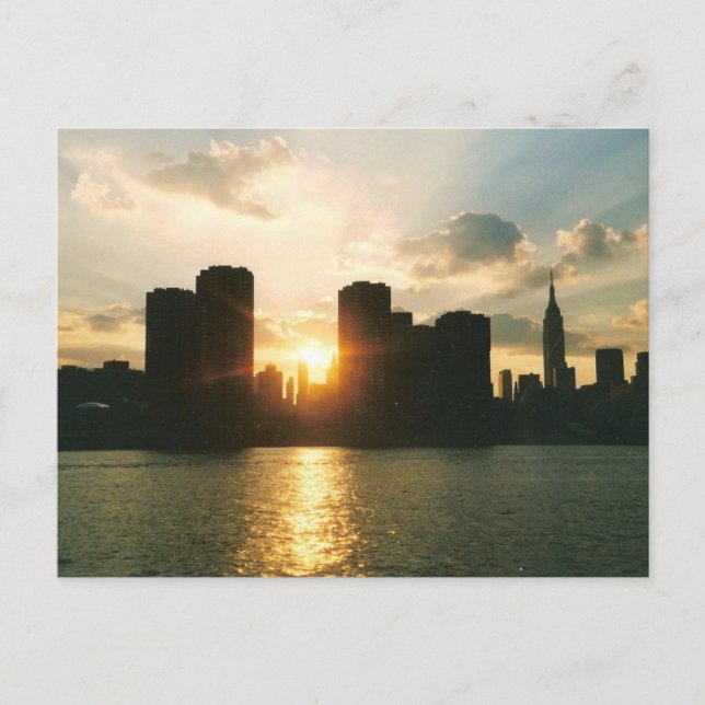 Postal Puesta de sol de Nueva York (Anverso)