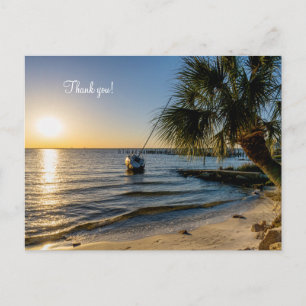 Postal Puesta de sol de palma inclinada en Florida Tarjet