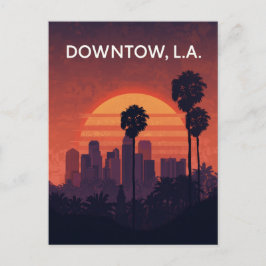 Postal Puesta de sol de palmera en Los Ángeles