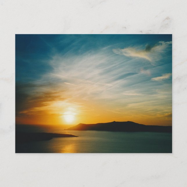 Postal Puesta de sol de Santorini, Grecia (Anverso)