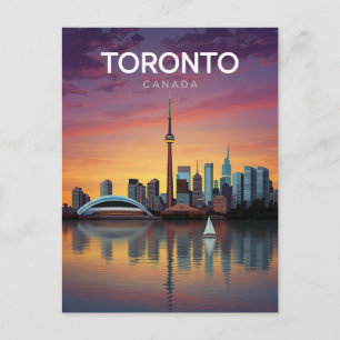 Postal Puesta de sol del horizonte de Toronto Canadá