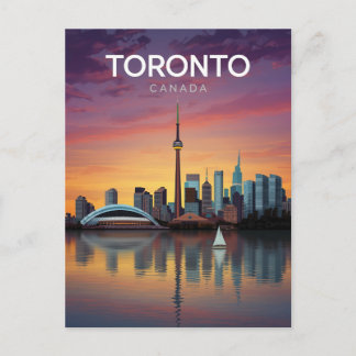 Postal Puesta de sol del horizonte de Toronto Canadá