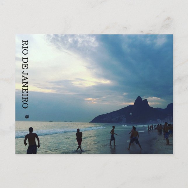 Postal puesta de sol del río futbol (Anverso)