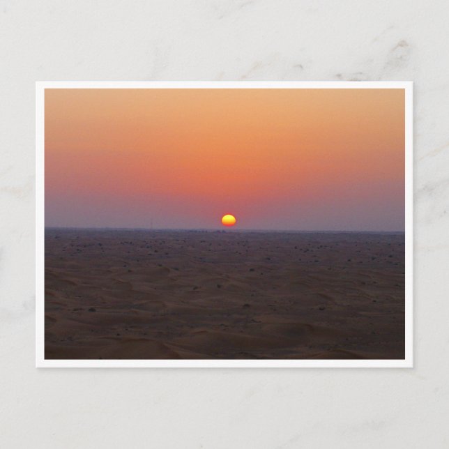 Postal puesta de sol en arabia (Anverso)