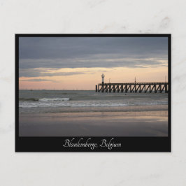 Postal Puesta de sol en Blankenberge, Costa Belga