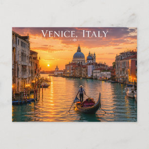 Postal Puesta de sol en el Gran Canal de Venecia