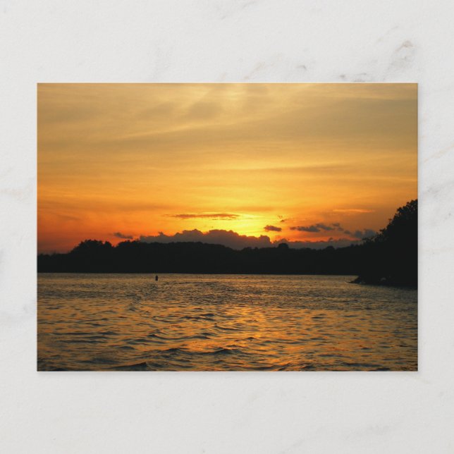 Postal Puesta de sol en el lago (Anverso)