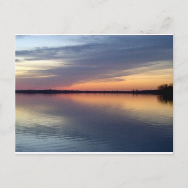 Postal Puesta de sol en el lago Champlain desde Alburgh,  (Anverso)