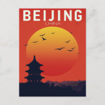 Puesta de sol en el Templo de Beijing China