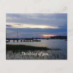 Postal Puesta de sol en Folly Harbor