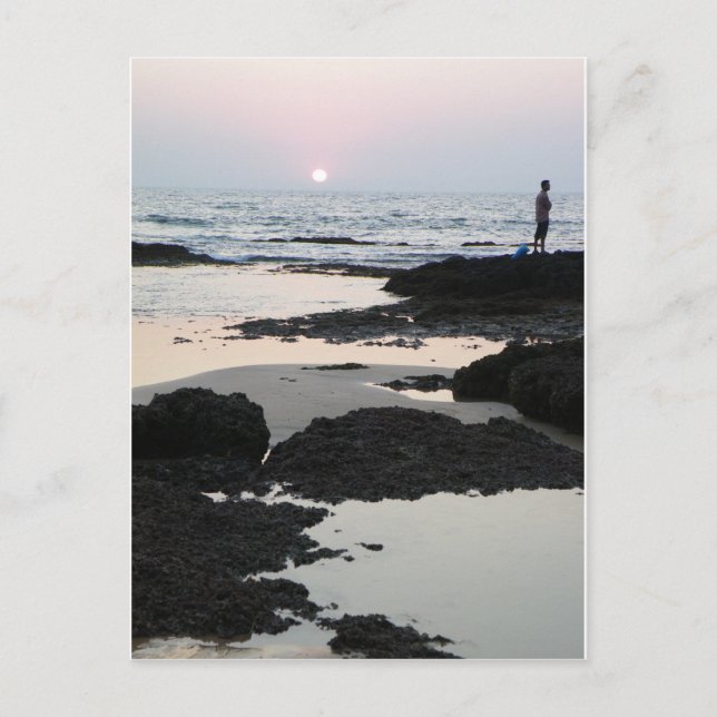 Postal puesta de sol en Goa (Anverso)