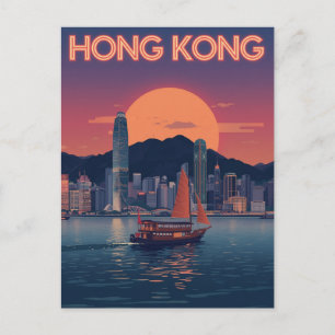 Postal Puesta de sol en Hong Kong
