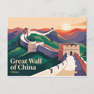 Postal Puesta de sol en la Gran Muralla de China
