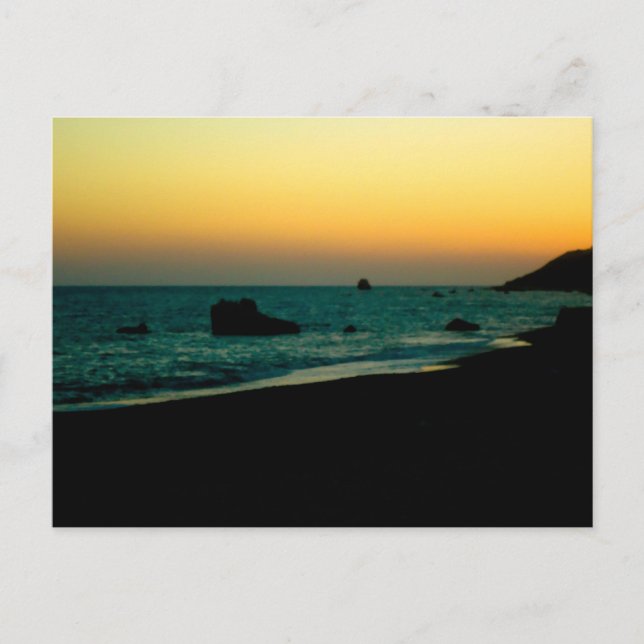 Postal puesta de sol en la playa (Anverso)