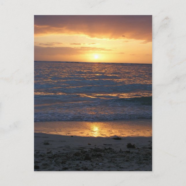 Postal puesta de sol en la playa (Anverso)