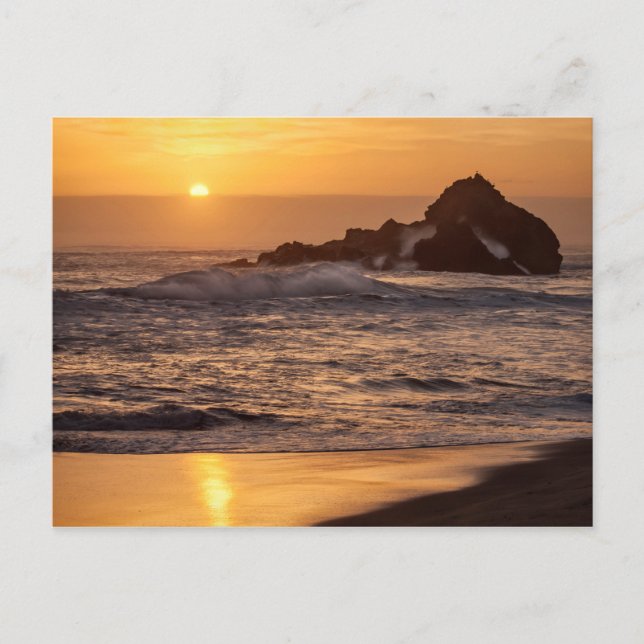 Postal Puesta De Sol En La Playa De Pfeiffer (Anverso)