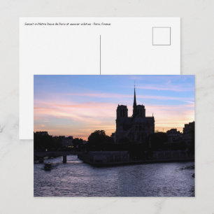 Postal Puesta de sol en Notre Dame de París