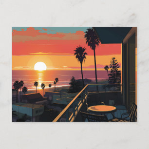 POSTAL PUESTA DE SOL EN SANTA MONICA #1