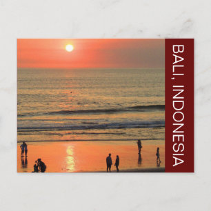 Postal puesta de sol en seminyak