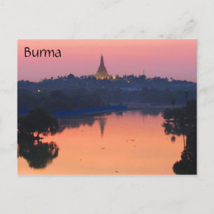 Postal puesta de sol en shwedagon