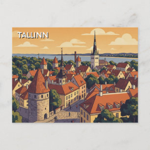 Postal Puesta de sol en Tallin Estonia Viajes