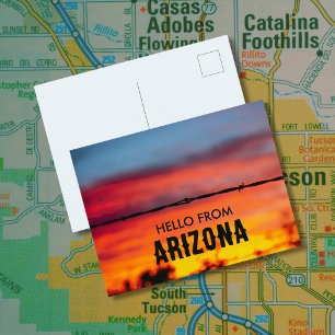Postal Puesta de sol en Tucson Arizona   Fotografía origi