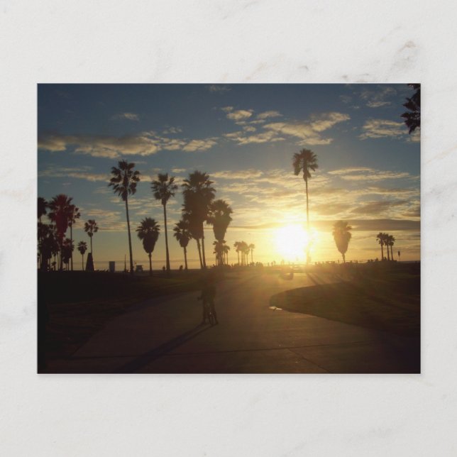 Postal Puesta de sol en Venice Beach, CA (Anverso)