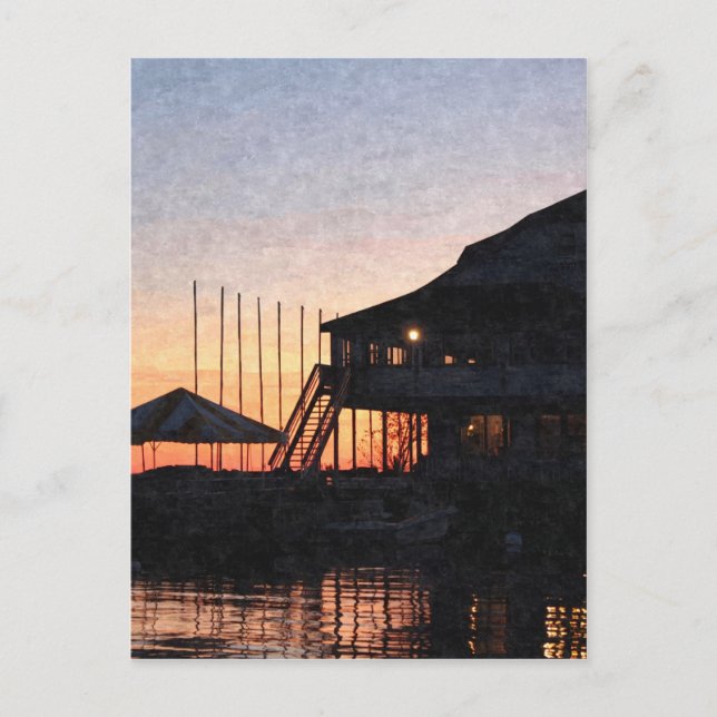 Postal puesta de sol junto al lago , Kingston, Ontario, a (Anverso)