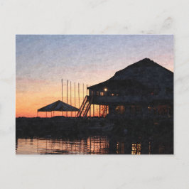 Postal puesta de sol junto al lago , Kingston, Ontario, a