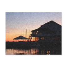 puesta de sol junto al lago, Kingston, Ontario, al