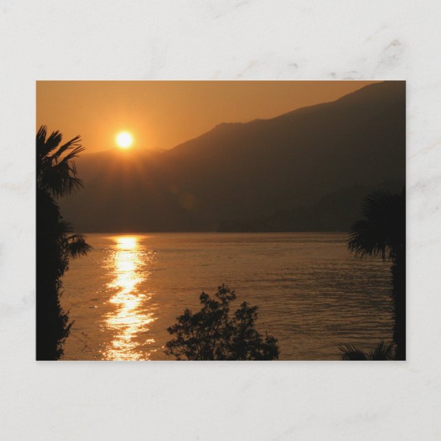 Postal puesta de sol ~ lago de como (Anverso)