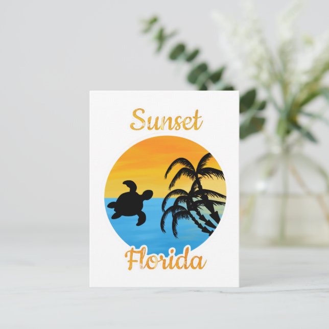 Postal Puesta de sol linda en Florida    (Anverso de pie)