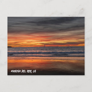 Postal Puesta de sol máxima - Marina Del Rey, CA