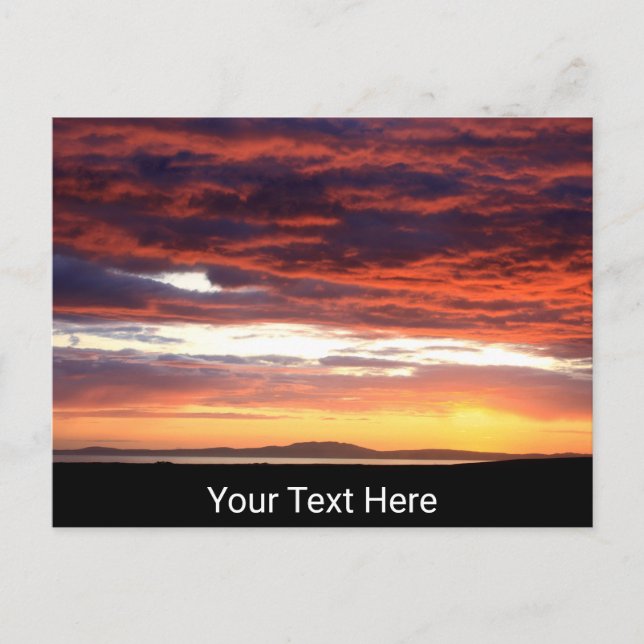 Postal Puesta de sol personalizable en Islay, Escocia (Anverso)