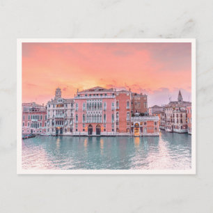 Postal Puesta de sol rosa en el Gran Canal Venecia Italia