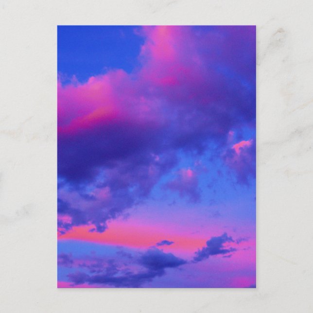Postal Puesta de sol rosa neón (Anverso)