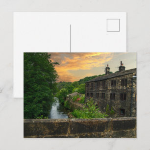 Postal Puesta de sol sobre el puente de Hawksclough, Myth