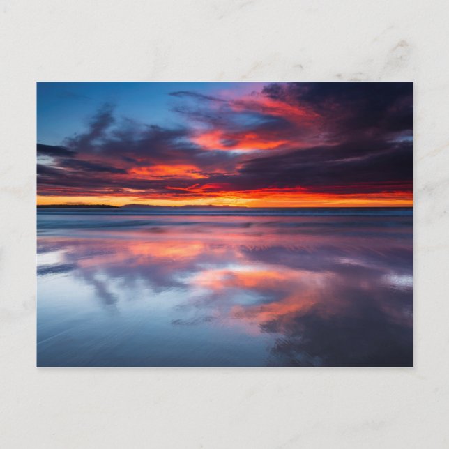 Postal Puesta de sol sobre las Islas del Canal, CA (Anverso)