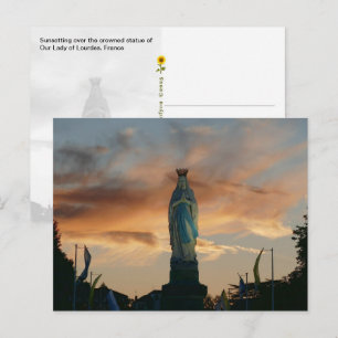 Postal Puesta de sol sobre Nuestra Señora de Lourdes, Fra