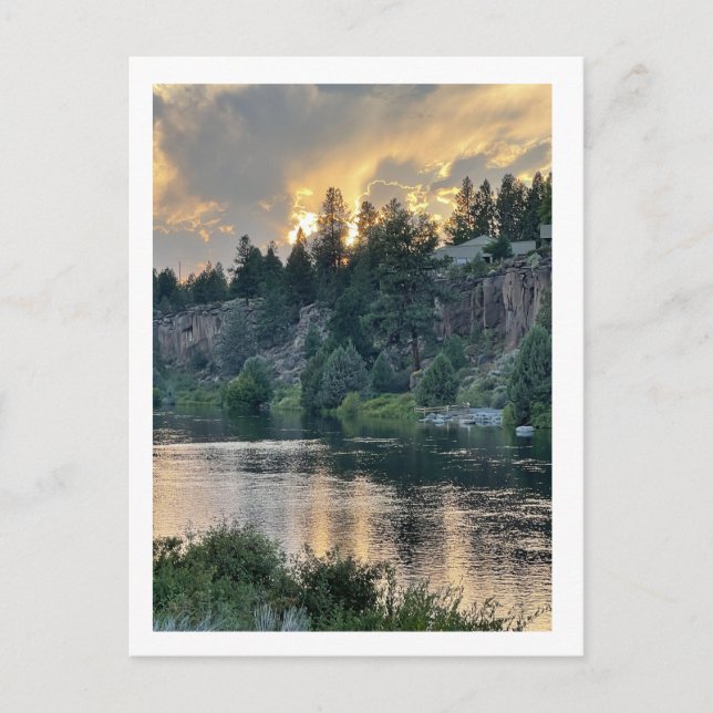 Postal Puesta de sol sobre un río (Anverso)