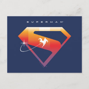 Postal Puesta de sol Superman Escudo Soar